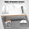 VEVOR Double Quilted Fabric Hammock with Hardwood Spreader Bar Detachable Pillow - Gray - Without Bracket