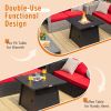 30 Inch Square Propane Gas Fire Table with Waterproof Cover - Black