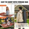 VEVOR Double Quilted Fabric Hammock with Hardwood Spreader Bar Detachable Pillow - Red and Orange - Without Bracket