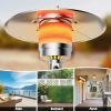48,000 BTU Standing Outdoor Heater Propane LP Gas Steel with Table and Wheels - Brown