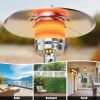 48,000 BTU Standing Outdoor Heater Propane LP Gas Steel with Table and Wheels - Silver