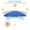 7.2 Feet Portable Outdoor Beach Umbrella with Sand Anchor and Tilt Mechanism - Navy