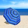 7.2 Feet Portable Outdoor Beach Umbrella with Sand Anchor and Tilt Mechanism - Navy
