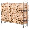 5 Feet Firewood Storage Log Rack - Black
